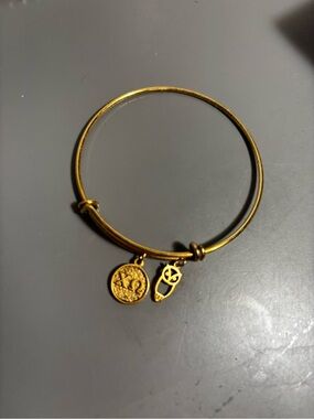 Chi Omega Gold Charm Adjustable Bangle Bracelet for Women